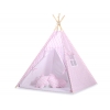 Teepee Zelt Kinder + Schmuckfedern GRATIS! - Chevron rosa