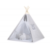 Teepee  Kinder Spielzelt + Schmuckfedern GRATIS! - Grau-Punktemuster