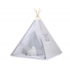 Teepee  Kinder Spielzelt + Schmuckfedern GRATIS! - Grau-Punktemuster