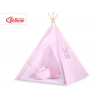 Teepee Zelt Kinder + Schmuckfedern GRATIS! - Rosa-Punktemuster