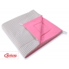 Teepee Zelt mit Spielmatte und Schmuckfedern GRATIS! - Grau kariert-rosa