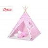 Tipi Kinderspiel-Zelt + Schmuckfedern GRATIS! - Rosa-Punktemuster