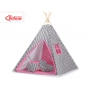 Tipi Zelt - Chevron schwarz/ dunkel rosa