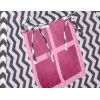 Tipi Zelt - Chevron schwarz/ dunkel rosa