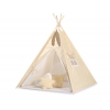 Tipi Zelt für Kinder + Schmuckfedern GRATIS! - Beige-Punktemuster
