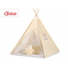 Tipi Zelt für Kinder + Schmuckfedern GRATIS! - Beige-Punktemuster