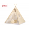 Tipi Zelt für Kinder + Schmuckfedern GRATIS! - Beige-Punktemuster