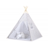 Tipi Zelt für Kinder + Schmuckfedern GRATIS! - Chevron grau
