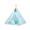 Tipi Kinder Spielzelt + Schmuckfedern GRATIS! - Chevron minze