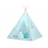 Tipi Kinder Spielzelt + Schmuckfedern GRATIS! - Chevron minze