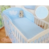 Universal Babybett Kopfschutz - Hängende Herzen blau gestreift