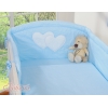 Universal Babybett Kopfschutz - Hängende Herzen blau gestreift