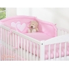 Universal Babybett Kopfschutz - Hängende Herzen rosa