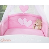 Universal Babybett Kopfschutz - Hängende Herzen rosa