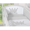 Universal Babybett Kopfschutz - Little Prince/Princess grau