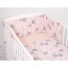 Universal Bettumrandung für Babybett - Eulen creme-minze