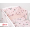 Universal Bettumrandung für Babybett - Eulen creme-minze