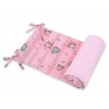 Universal Bettumrandung für Babybett - Eulen rosa