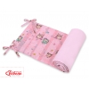 Universal Bettumrandung für Babybett - Eulen rosa