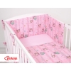 Universal Bettumrandung für Babybett - Eulen rosa