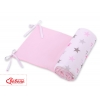 Universal Bettumrandung für Babybett -Sternen rosa - grau /rosa