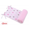Universal Bettumrandung für Babybett -Sternen rosa - grau /rosa
