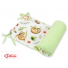 Universal doppelseitig Kopfschutz für Kinderbett - Faultiere beige/grün