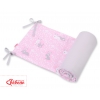 Universal doppelseitig Kopfschutz für Kinderbett - rosa rabbits