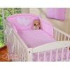 Universal Kopfschutz für Babybett 60x120cm und 70x140cm - Hängende Herzen Rosa-Punktemuster