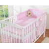Universal Kopfschutz für Babybett- Hängende Herzen Rosa-Punktemuster