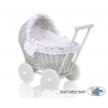 Weide Grau Puppenwagen Bettwäsche Weiß mit Stickerei nr 61702-906