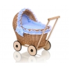 Weide Puppenwagen Bettwäsche Blau mit Weiß Punktmuster nr 1702-588