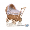 Weide Puppenwagen Bettwäsche Grau mit Weiß Punktmuster nr 1702-583