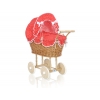 Weide Puppenwagen Bettwäsche Rot mit Punktmuster  nr 1699-763