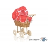 Weide Puppenwagen Bettwäsche Rot mit Punktmuster  nr 1699-763