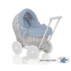 Weide Puppenwagen Grau pastellblau Bettwäsche Set