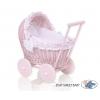 Weide Rosa Puppenwagen Bettwäsche Weiß mit Stickerei nr 81702-906
