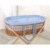 Weidenkorb im Boho-Stil für Babys Baumwolle Polsterung - blau kariert