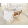 Weidenkorb im Boho-Stil für Babys Baumwolle Polsterung - mini Graue Sternchen