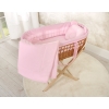 Weidenkorb im Boho-Stil für Babys Baumwolle Polsterung - rosa kariert