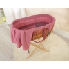 Weidenkorb im Boho-Stil für Babys mit Polsterung - pastellviolett