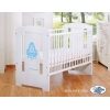 Weiß Babybett 120x60cm Glamour blau Graphik