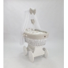 Weiße Babywiege Komplett-Set