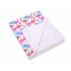 Wendedecke doppelseitig mit Pompoms (mit Minky) -   Flamingo