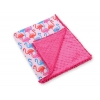 Wendedecke doppelseitig mit Pompoms (mit Minky) -   Flamingo