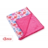 Wendedecke doppelseitig mit Pompoms (mit Minky) -   Flamingo