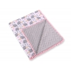 Wendedecke doppelseitig mit Pompoms (mit Minky) -  Igel grau