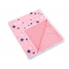 Wendedecke doppelseitig mit Pompoms (mit Minky) -  rosa-blaue Sternen