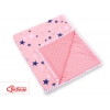 Wendedecke doppelseitig mit Pompoms (mit Minky) -  rosa-blaue Sternen