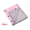 Wendedecke doppelseitig mit Pompoms (mit Minky) -  rosa-blaue Sternen
